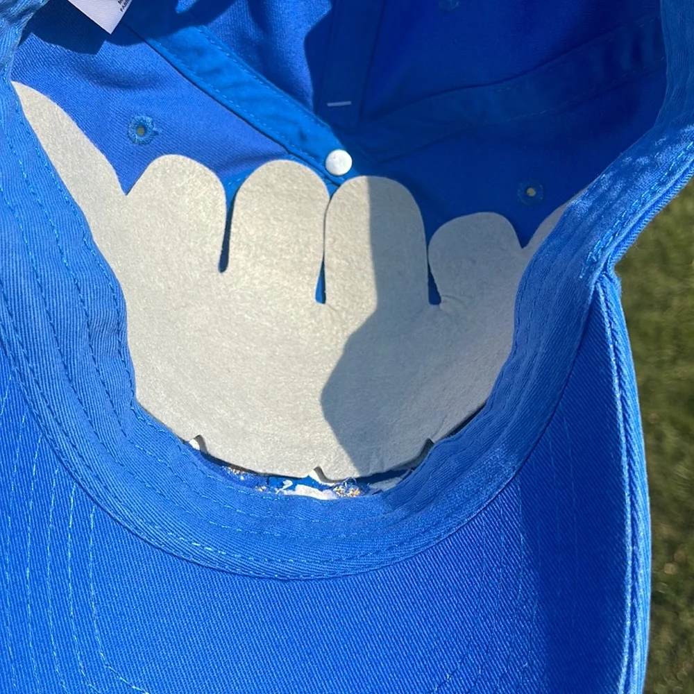 Life is Good Baseball Cap / Hat. Blue Good Vibes Daisies